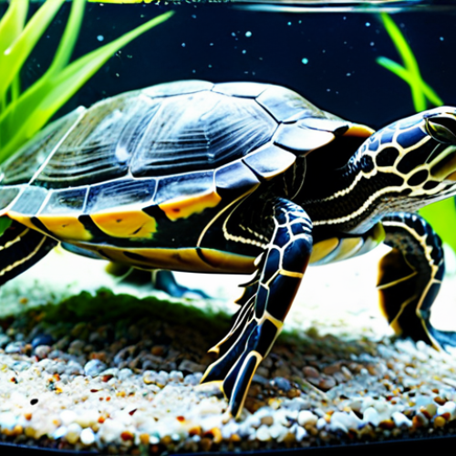 Home 10 **
* **Subject:** A healthy-looking aquatic turtle in a clear, clean aquarium.
* **Clothing/Environment:** Fully aquatic setup with rocks and plants. Aquarium water is pristine.
* **Details:** Focus on water clarity achieved through filtration. Show the turtle looking active and well.
* **Quality/Safety:** Professional photography, perfect anatomy, appropriate content, family-friendly.
**