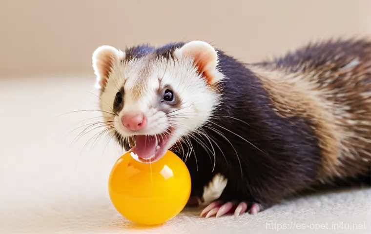 페럿 미용 방법 - Gentle Grooming Session for a Content Ferret**

**Prompt:** A close-up, high-detail photograph of a ...