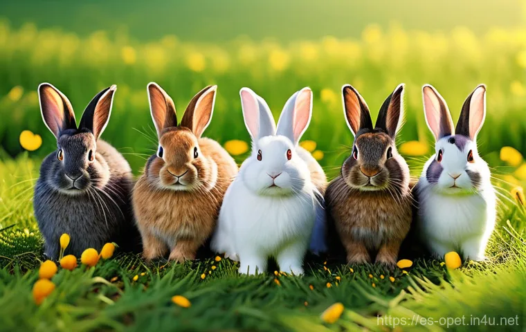 토끼 유전자 연구 - **Genetic Diversity in Rabbits: The Secret Alphabet of Life**
A vibrant, richly detailed illustr...