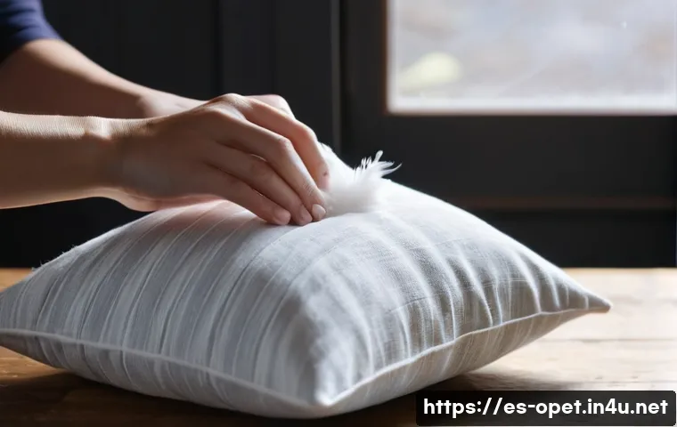 거위 깃털 베개 제작 - **Prompt:** A cozy, well-lit crafting space where a person, wearing casual, comfortable clothing, is...