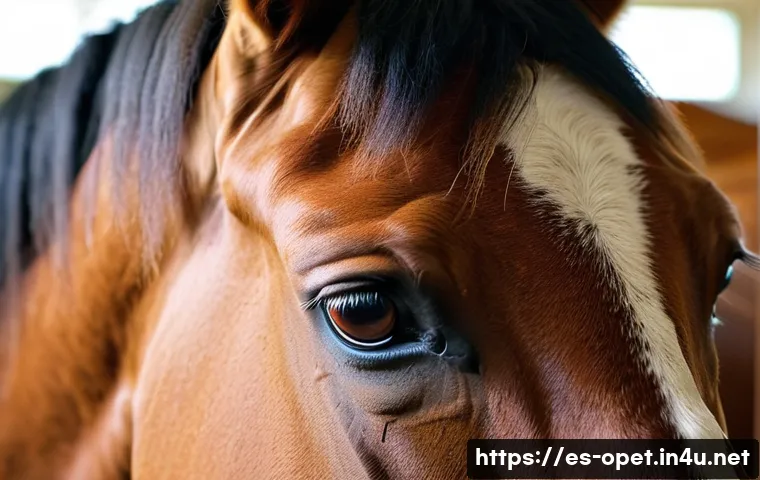 말 피부 질환 치료 - A detailed close-up image of a horse's neck showing early signs of skin irritation with visible red ...